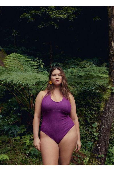 MANGO Lila Damen-Badeanzug 67026738