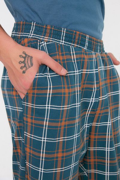 Trendyol Collection 100% бавовна темно-синя піжама в клітинку Regular Fit THMSS21PT0328