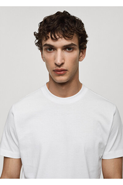 MANGO Woman Beyaz Erkek T-Shirt 77070606