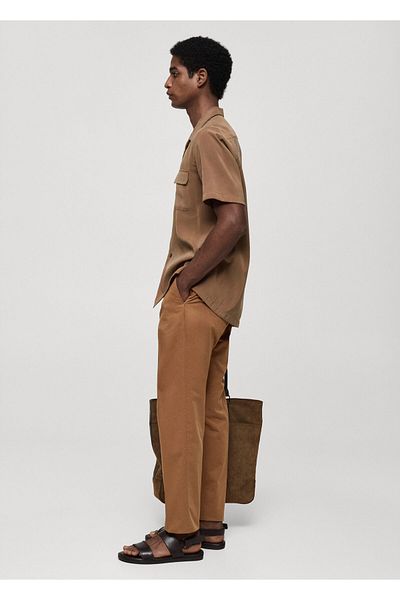 MANGO Woman Brown Men's Trousers 77014438