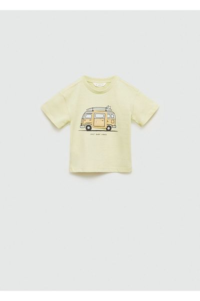 MANGO Woman Tricou galben pastel pentru bebelusi 77030362