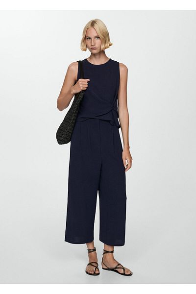 MANGO Woman Pantaloni de damă bleumarin 77084011
