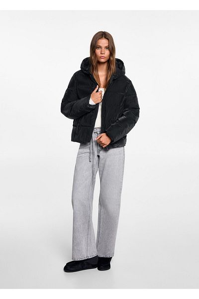 MANGO Black Girl's Coat 77045630