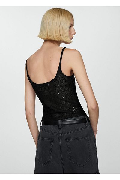 MANGO Black Women's Bustier 77050371