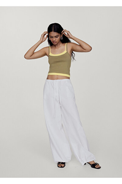 MANGO Woman Dámský zelený bustier 67066736