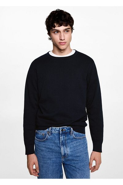 MANGO Woman Boy's Navy Blue Sweater