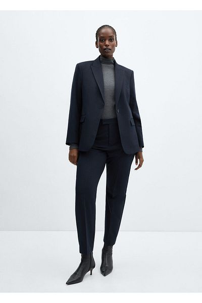 MANGO Woman Bright Blue Women's Trousers67060666