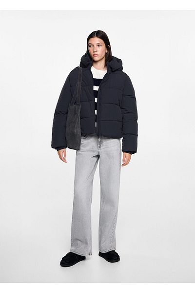 MANGO Woman Navy Blue Girl's Coat 77055629