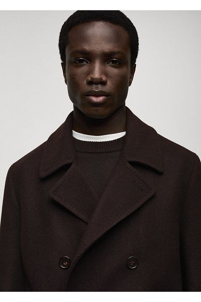 MANGO Woman Brown Men's Coat 77035966