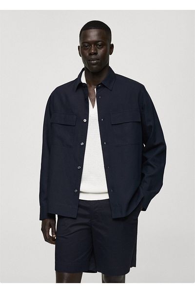 MANGO Woman Ανδρικό μπουφάν Navy Blue 77050563