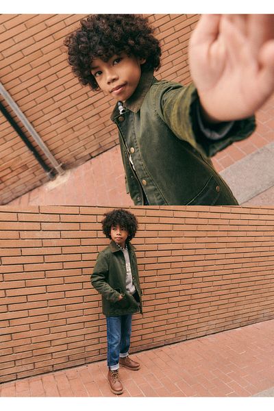 MANGO Boy's Khaki Coat