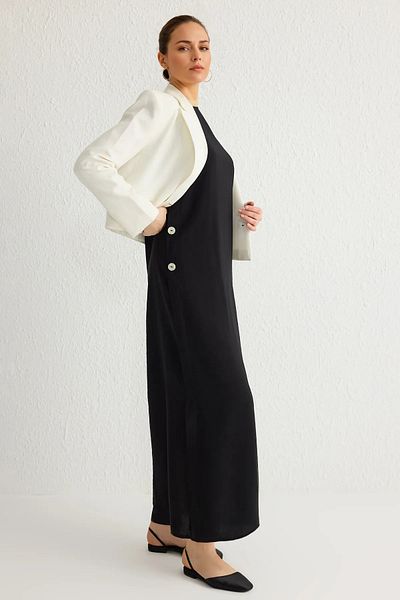 Trendyol Modest Detail černého knoflíku tkané spodní prádlo šaty Tctss25Eb00007