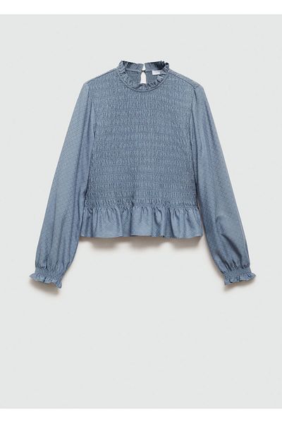 MANGO Bluză albastră pentru fetiță 77044043