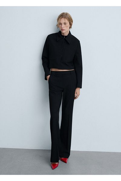 MANGO Woman Black Women's Pants 77084763