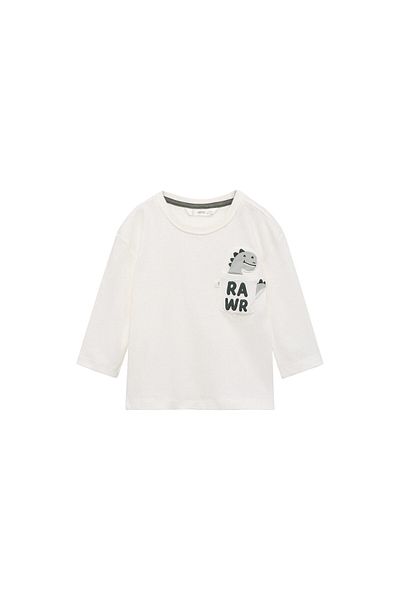MANGO Μπλουζάκι Baby Boy Off-White T-shirt