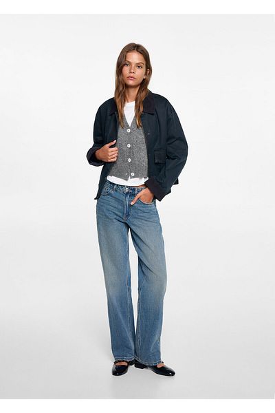 MANGO Vestă gri pentru fete 77094781