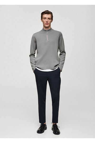 MANGO Grauer Herrenpullover 77025975