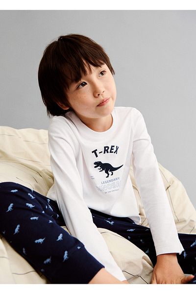MANGO Boy's Navy Blue Pajama Set