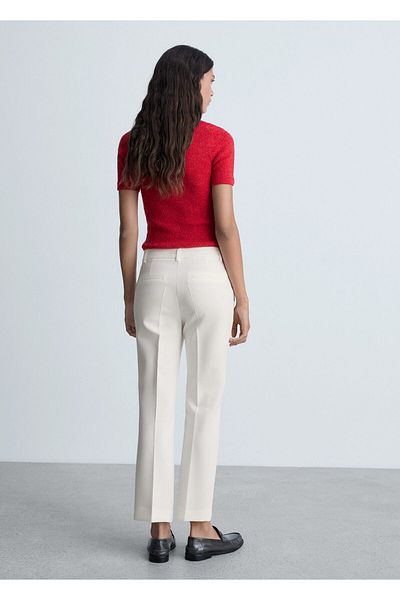 MANGO Pantaloni albi de damă 77090642