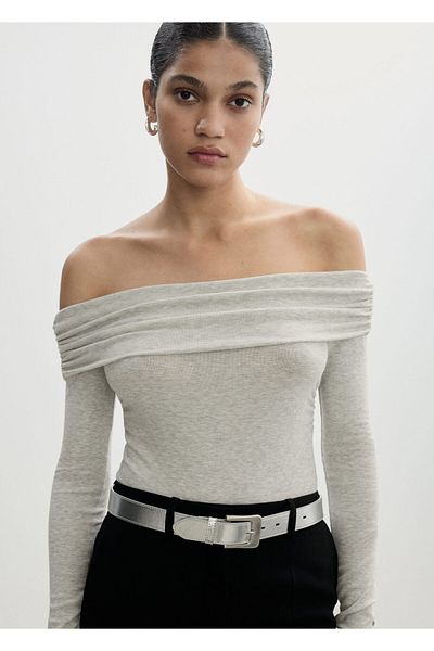 MANGO Γκρι γυναικείο T-Shirt 77974030 -92