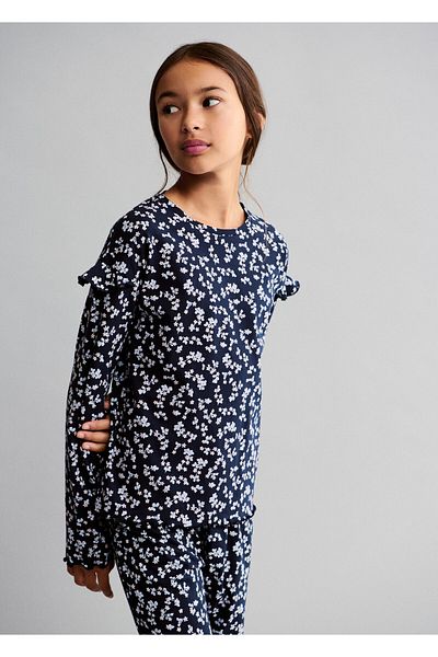 MANGO Woman Navy Blue Girl's Pajama Bottoms 77064437