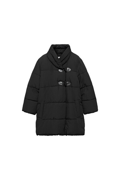 MANGO Woman Siyah Kız Çocuk Mont 77036720