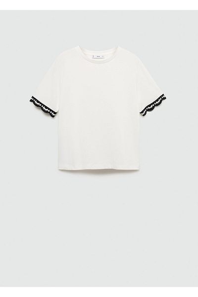 MANGO Tricou de damă alb cadru 77180624