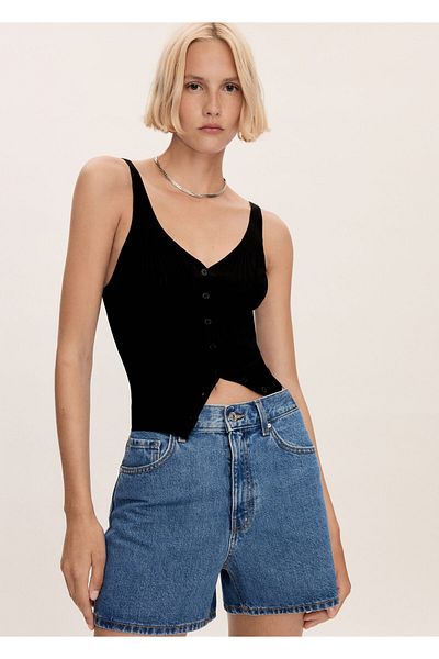 MANGO Pantaloni scurți și bermude pentru femei albastre 77090570
