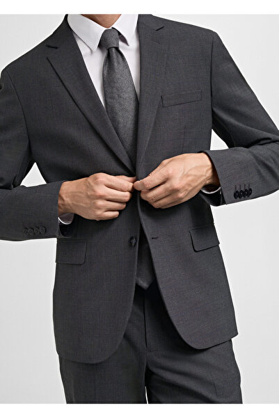 MANGO Metal Grisi Erkek Blazer Ceket 77074437