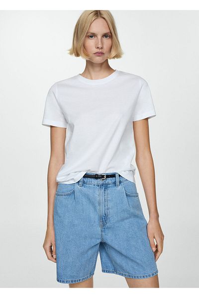 MANGO Woman Blue Women's Shorts & Bermuda 77050253