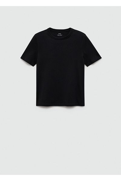 MANGO Women's Black T-Shirt 77190571
