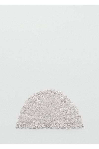MANGO Silberner Damenhut 77040629