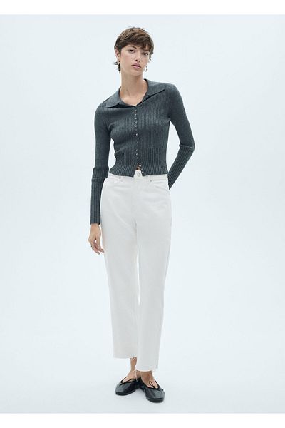 MANGO Woman Λευκό Γυναικείο Τζιν 77050588
