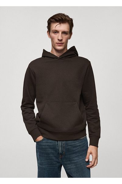 MANGO Woman Chocolate Men's Sweatshirt 77027115
