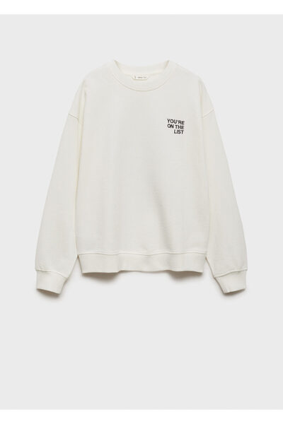MANGO Off-White Girl's Sweatshirt 77074448