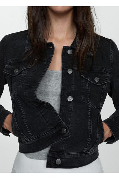 MANGO Woman Black Denim Women's Jacket 77010283