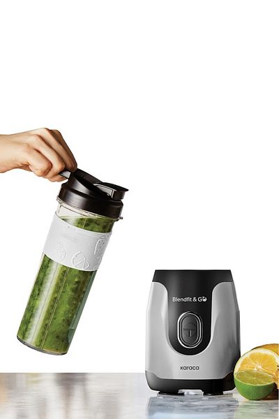 Karaca Blendfit and Go Duo - Personal Smoothie Blender, Double Chamber, Personal, Silver