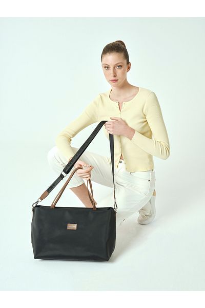 Pierre Cardin Geantă neagră de umăr încrucișată pentru femei 05PO25Y1894