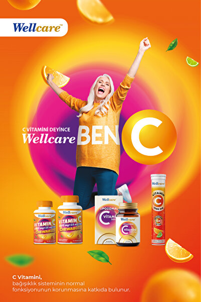 Wellcare Vitamin C 1000 mg & Selenyum 55 mcg 15 Efervesan Tablet
