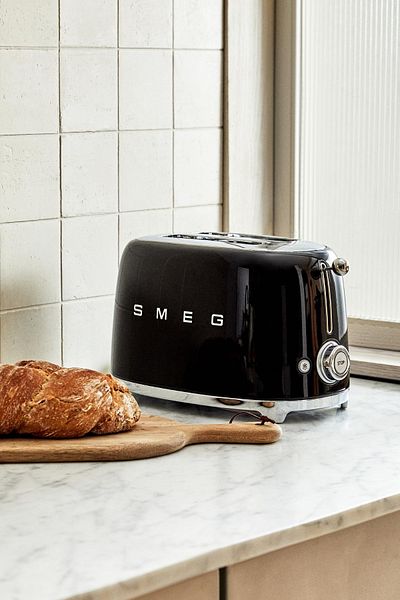 SMEG Pâine de pâine negru retro stil anii 50 2x1 TSF01BLEU