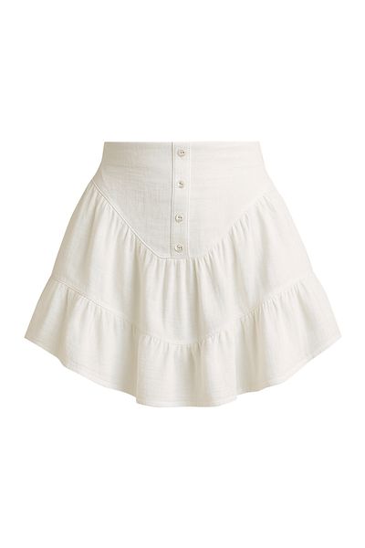 Trendyol Collection Weißer asymmetrischer Mini-Rüschenrock TWOSS25ET00205