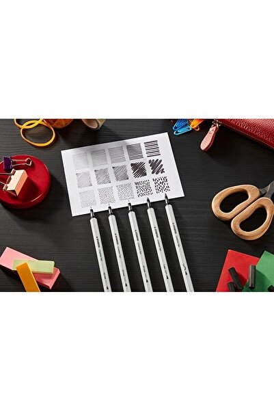 Stabilo Creative Tips - ARTY - Keçe Uçlu Kalem Seti - 5'li Paket - Siyah