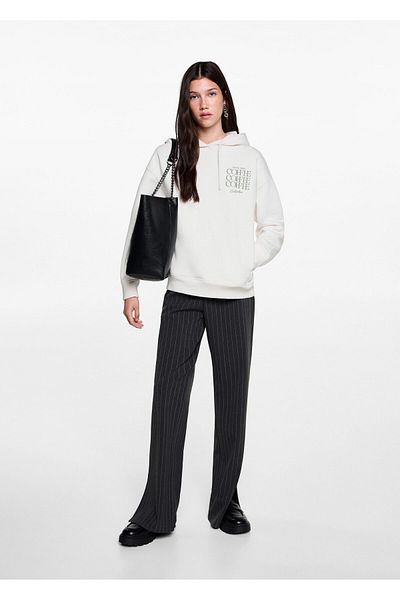 MANGO Woman Εκρού φούτερ για κορίτσι 77018277