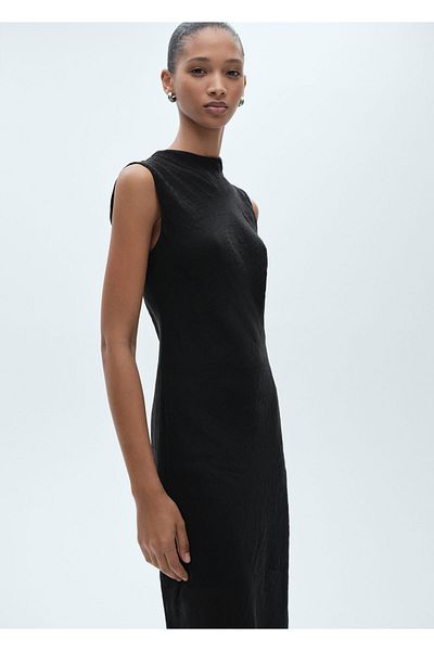 MANGO Woman Μαύρο γυναικείο φόρεμα 77054064