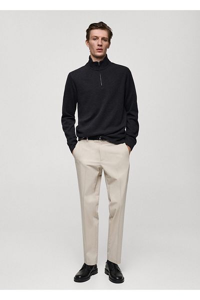 MANGO Hanorac pentru bărbați de culoare cărbune 77027926