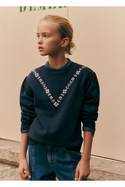 MANGO Navy Blue Girl's Sweatshirt 77017697