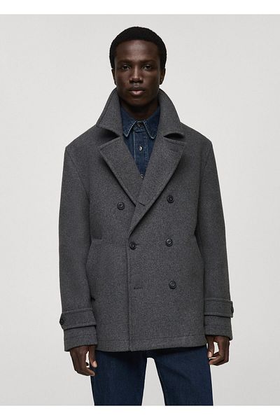 MANGO Ανδρικό παλτό Metal Grey 87020579