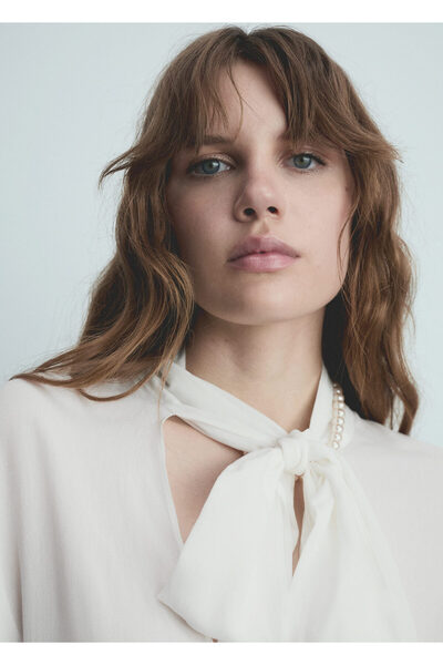 MANGO Kırık Beyaz Kadın Bluz 77086756