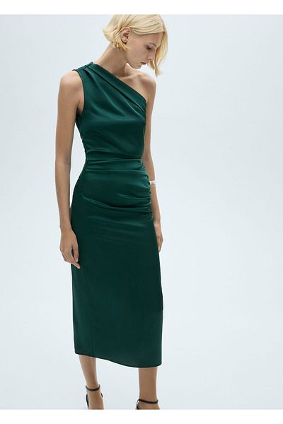 MANGO Green Women's Dress 77069055