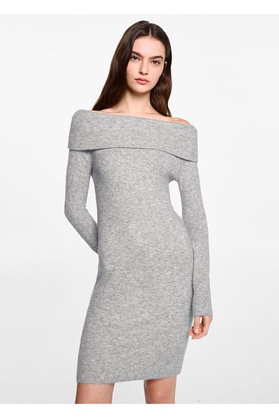 MANGO Light Gray Girl's Dress 77078273